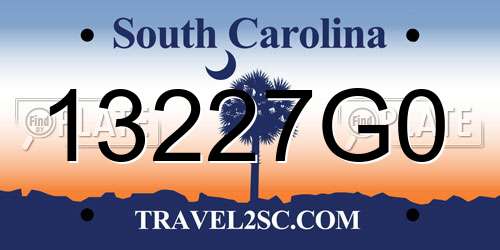 13227G0 South Carolina License Plate