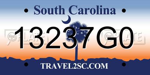 13237G0 South Carolina License Plate