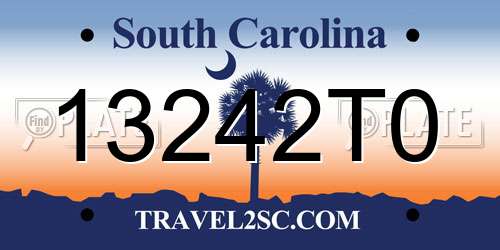 13242T0 South Carolina License Plate