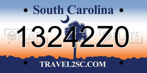 13242Z0 South Carolina License Plate
