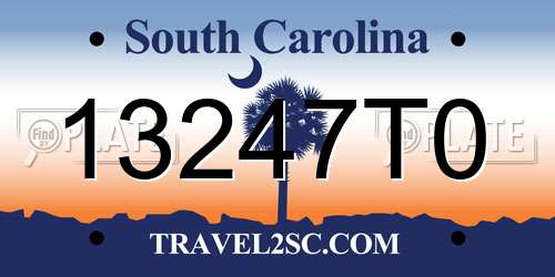 13247T0 South Carolina License Plate