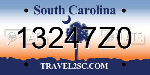 13247Z0 South Carolina License Plate