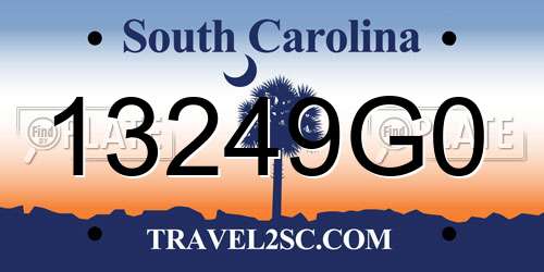 13249G0 South Carolina License Plate