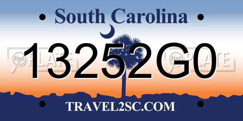 13252G0 South Carolina License Plate