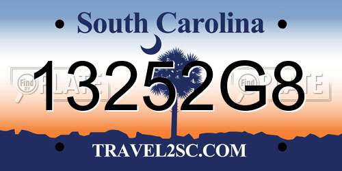13252G8 South Carolina License Plate