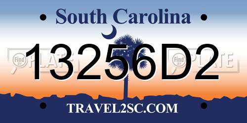 13256D2 South Carolina License Plate