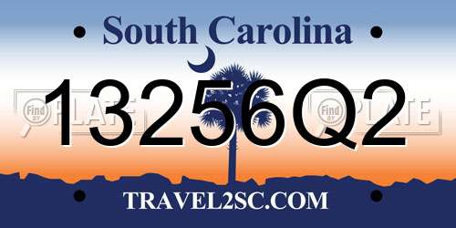 13256Q2 South Carolina License Plate