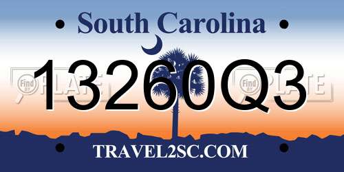 13260Q3 South Carolina License Plate