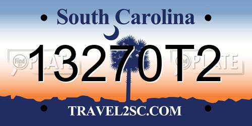 13270T2 South Carolina License Plate