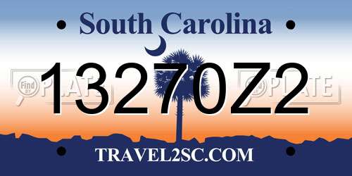 13270Z2 South Carolina License Plate