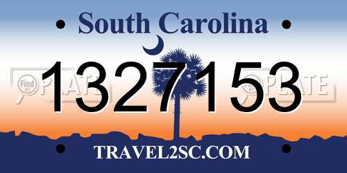 1327153 South Carolina License Plate