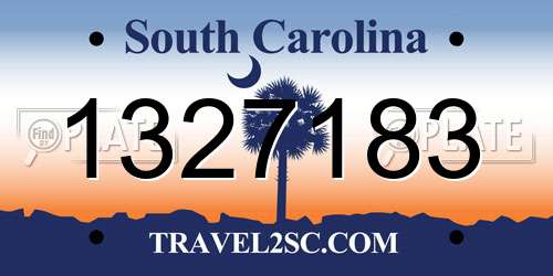 1327183 South Carolina License Plate