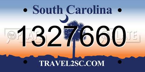 1327660 South Carolina License Plate