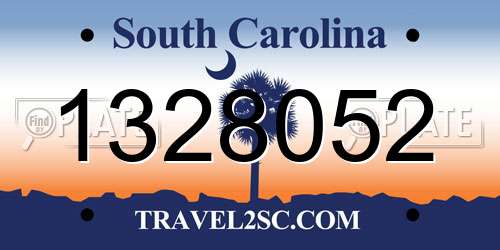 1328052 South Carolina License Plate