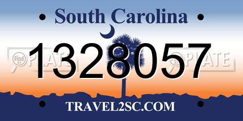 1328057 South Carolina License Plate