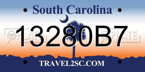 13280B7 South Carolina License Plate