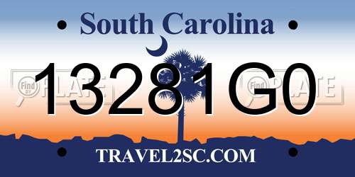 13281G0 South Carolina License Plate