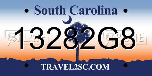 13282G8 South Carolina License Plate