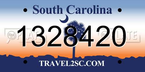 1328420 South Carolina License Plate