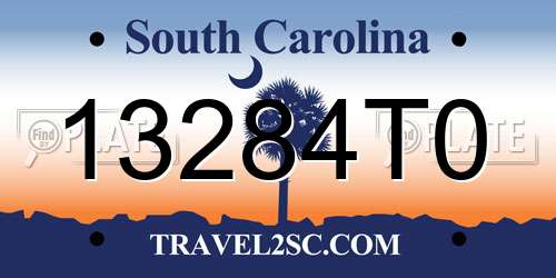 13284T0 South Carolina License Plate