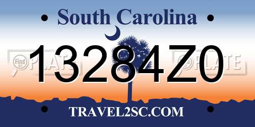 13284Z0 South Carolina License Plate