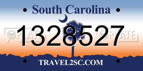 1328527 South Carolina License Plate