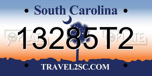 13285T2 South Carolina License Plate