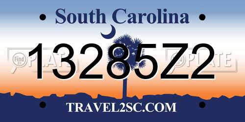 13285Z2 South Carolina License Plate