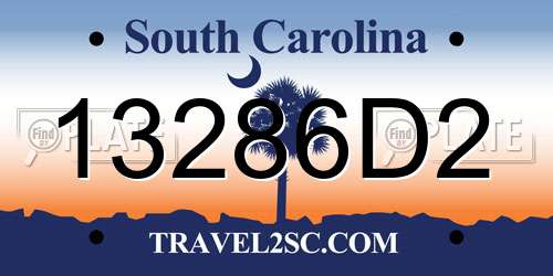 13286D2 South Carolina License Plate