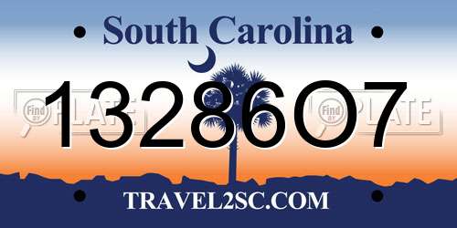 13286O7 South Carolina License Plate