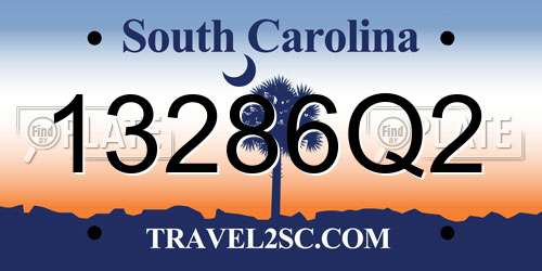 13286Q2 South Carolina License Plate