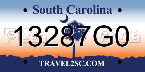13287G0 South Carolina License Plate