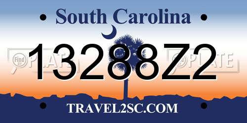 13288Z2 South Carolina License Plate
