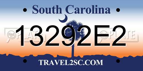 13292E2 South Carolina License Plate