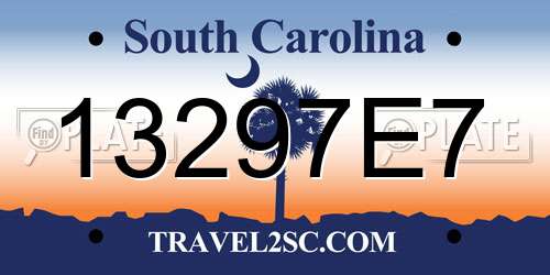 13297E7 South Carolina License Plate