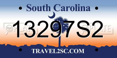 13297S2 South Carolina License Plate