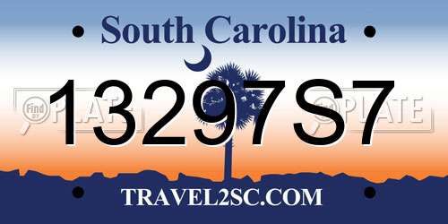 13297S7 South Carolina License Plate
