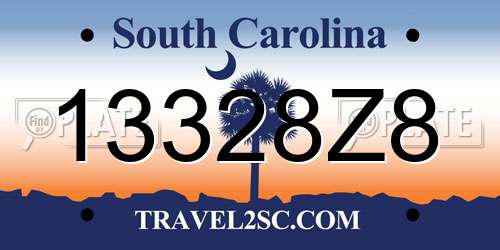 13328Z8 South Carolina License Plate