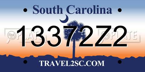 13372Z2 South Carolina License Plate