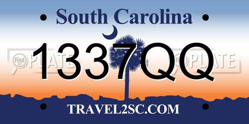 1337QQ South Carolina License Plate