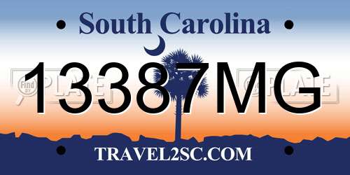 13387MG South Carolina License Plate
