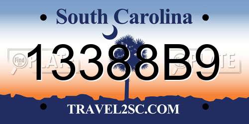 13388B9 South Carolina License Plate