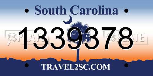 1339378 South Carolina License Plate