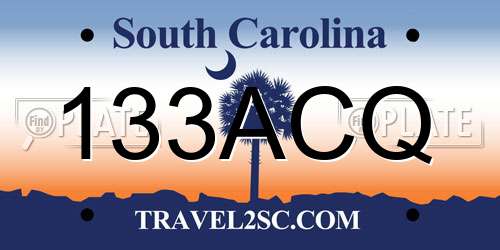 133ACQ South Carolina License Plate