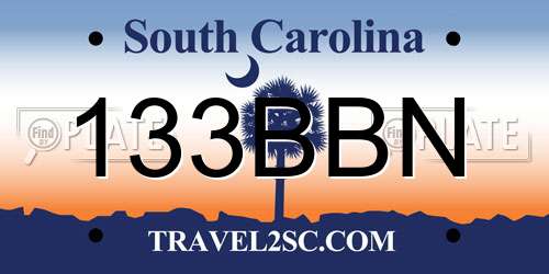 133BBN South Carolina License Plate