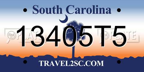 13405T5 South Carolina License Plate