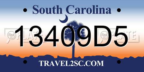 13409D5 South Carolina License Plate