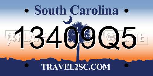 13409Q5 South Carolina License Plate