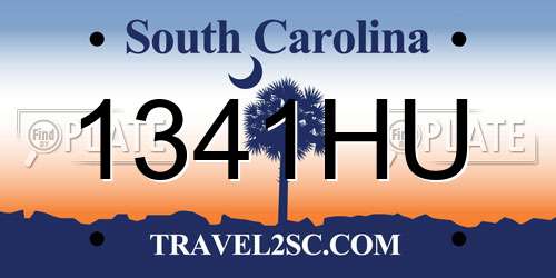 1341HU South Carolina License Plate