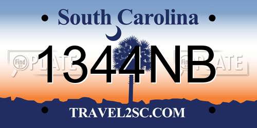 1344NB South Carolina License Plate